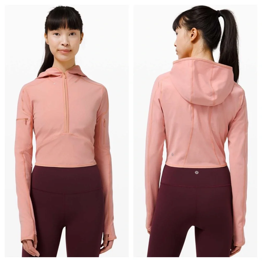 Lululemon Break a Trail 1/2 Zip Hoodie in Pink Pastel - Picture 1 of 14